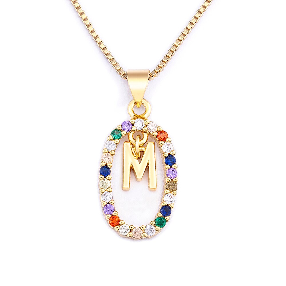 Nouvelle offre spéciale coloré 26 lettres A-Z initiale M S C K Alphabet pendentif longue chaîne collier nom bijoux femmes accessoires