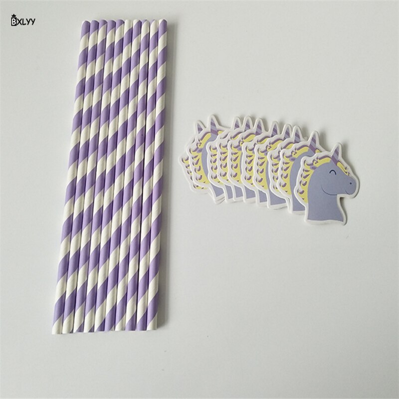 Bxlyy 10pc enhjørning halm papir halm fødselsdag bryllupsfest dekoration baby shower år dekoration jul  .7z: 4