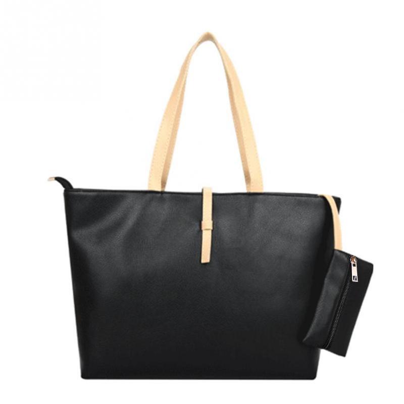 Vrouwen Tote Lederen Messenger Handtas Luxe Dame Grote Tote Vierkante Top-handvat Schoudertassen Purse Sac Bolsas Femininas Sac EEN Belangrijkste: Zwart