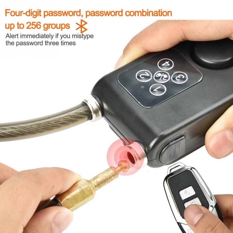 Y787R Draadloze Afstandsbediening Alarm Lock Elektrische Fiets Motorfiets Code Staal Cable Chain Lock
