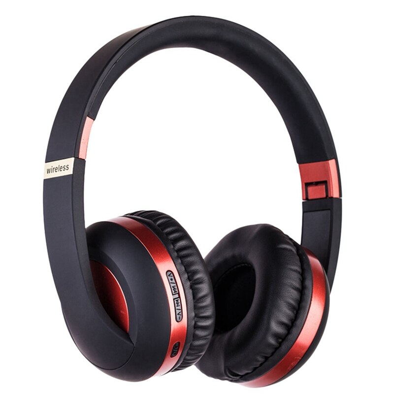 EK-MH4 Headphone, Bluetooth 5.0, Wireless Hifi Fidelity Sound Foldable Sports Headphones: Red