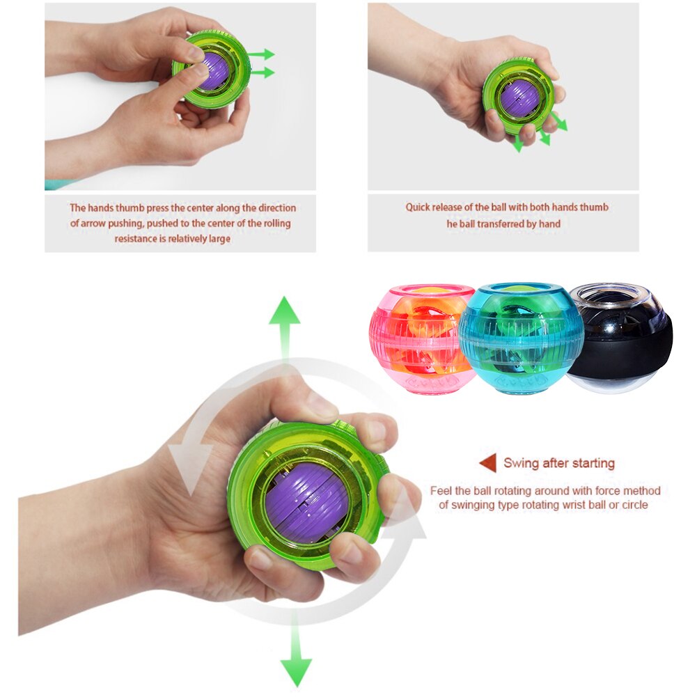 Wrist Ball Super Gyro Powerball Finger Hand Grip Arm Strengthener Force Power Trainer Relieve Pressure Muscle Relax Fitness Ball