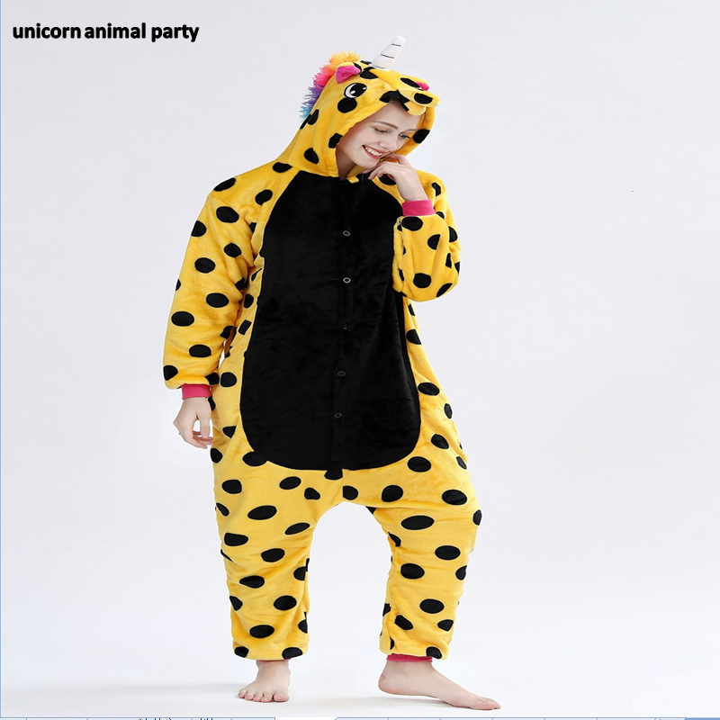 Kigurumi Onesies Cosplay Colored unicorns halloween Christmas Party Pyjamas costumes carnival costume hoodies: Gold / M