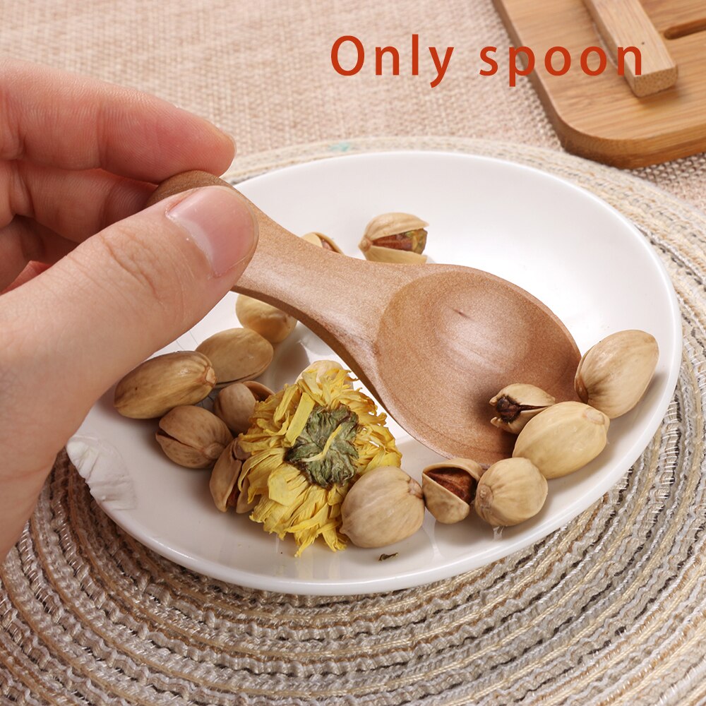 1PC Kitchen Gadgets Condiment Scoop Coffee Tea Small Mini Sugar Spoon Salt Wood Spoons Flatware Cooking Tools Kitchen Utensils