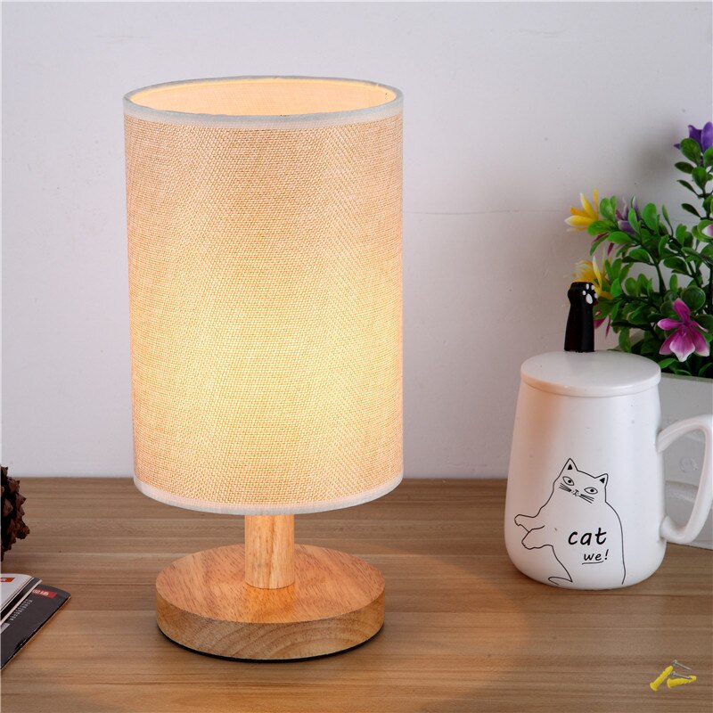 Nordic Wood LED Table Light Bedroom Bedside Table Lamp Reading Desk Lamp Living Room Learning Desk Light Indoor Decor Luminaire