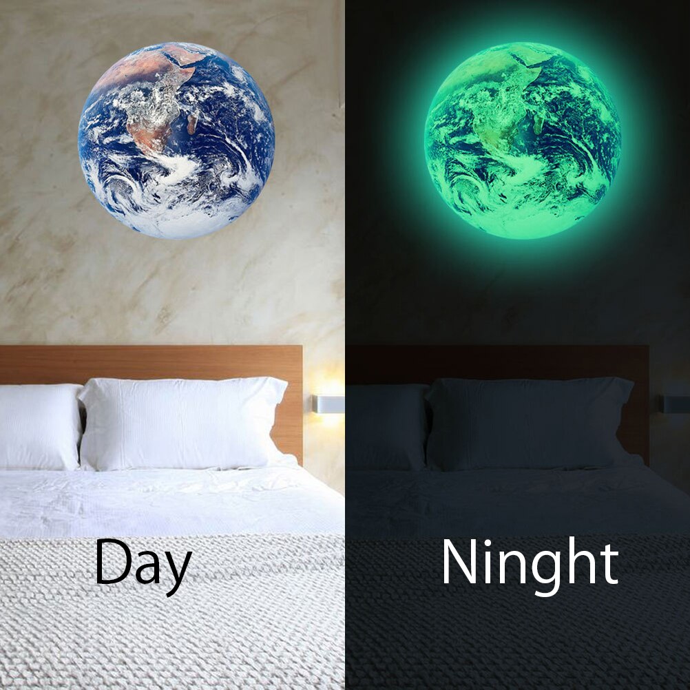 30cm Luminous Earth Glow Sticker Universe Planet Fluorescent Wall Stickers Glow In The Dark DIY Stickers Kids Bedroom Decoration: Colorful4