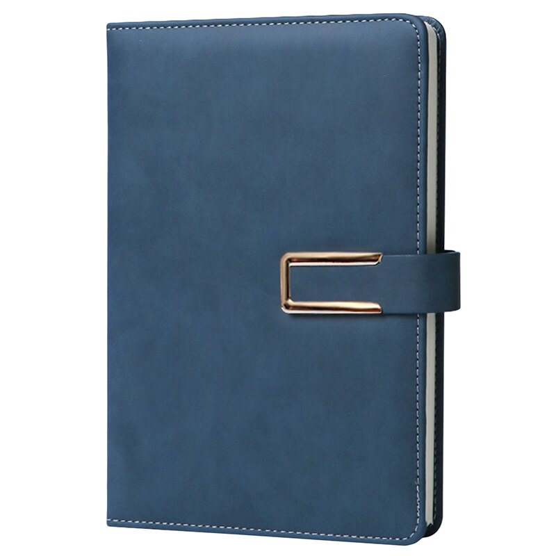 Business PU Leather Notebook Hardcover Diary Essential Sense Cover Notepad Ribbon Bookmark Multicolor Optional: Navy