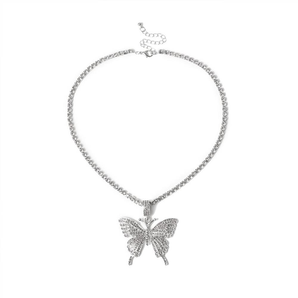 1pc Punk bijoux or argent couleur cadenas pendentif collier en acier inoxydable Rolo câble chaîne collier: silver
