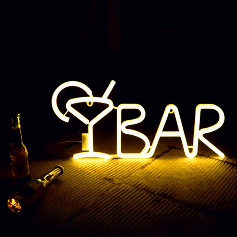 Led neon sytyttää baarikyltit valot bar neon valo ja merkkejä kirjaimet usb toimivat yövalot bar pub bistro osapuoli