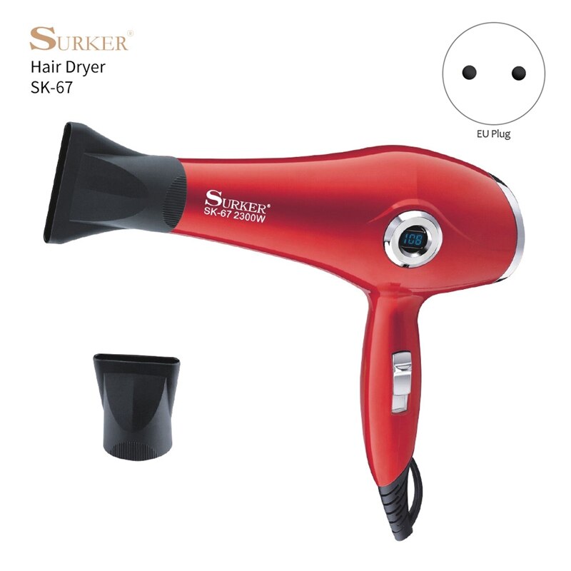 SURKER secador de pelo 2300W Motor ligero secador de pelo con difusor fuerte secador de pelo LCD 3 modos para ajustar Win