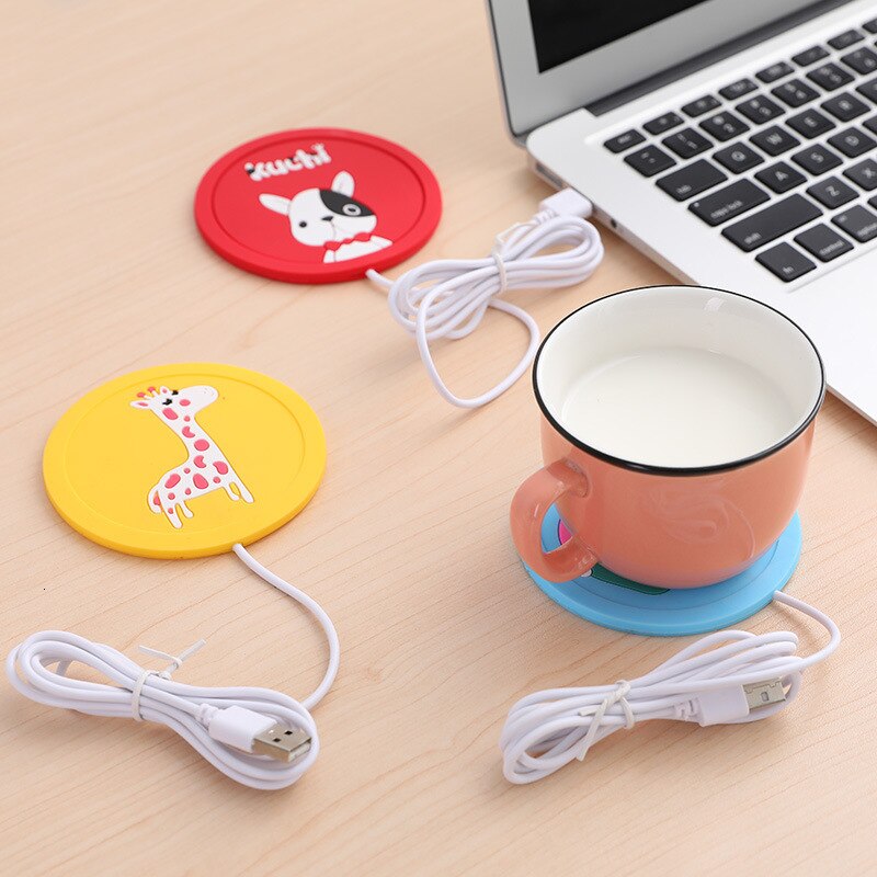 USB Warmer Gadget de dibujos animados de silicona delgada taza-almohadilla café té bebida usb soporte para bebidas almohadilla para taza bonito