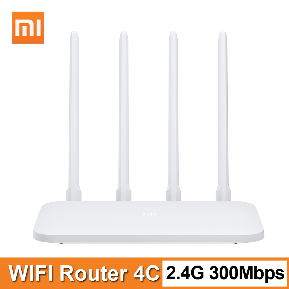 Original Xiaomi Mi WIFI Router 4C 64 RAM 300Mbps 2.4G 802.11 b/g/n 4 Antennas Band Wireless Routers WiFi Repeater APP Control