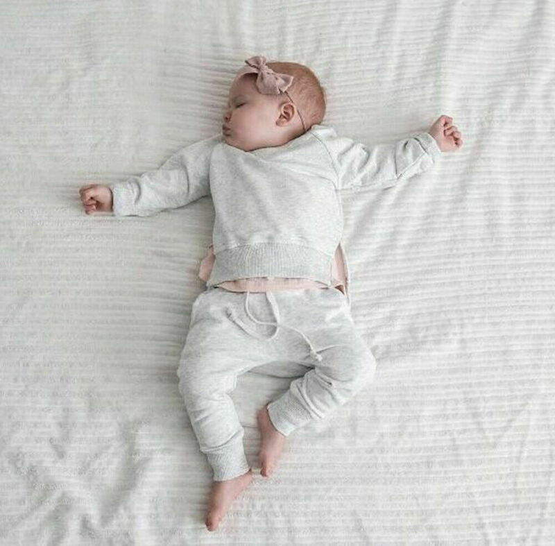 Autumn Sweatshirt Newborn Baby Kids Cotton Long Sleeve T-Shirt Tops + Long Pants Sleepwear Outfits Clothes Set