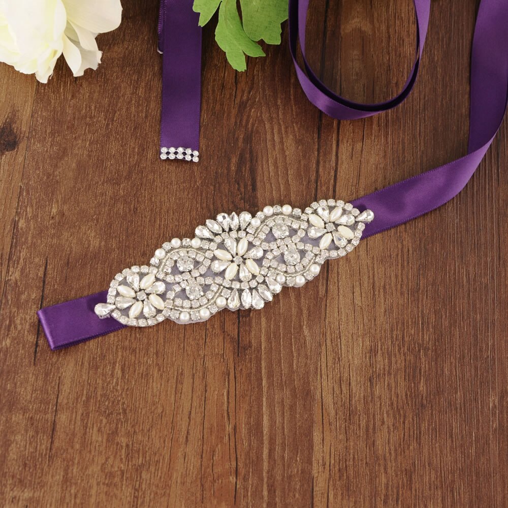 bridal belt sash Bridal Dress Belt Woman Party Belt Prom Dresses Belt Beaded Pearl Wedding Belt Girls Pearl Belts Wedding Sash: Purple