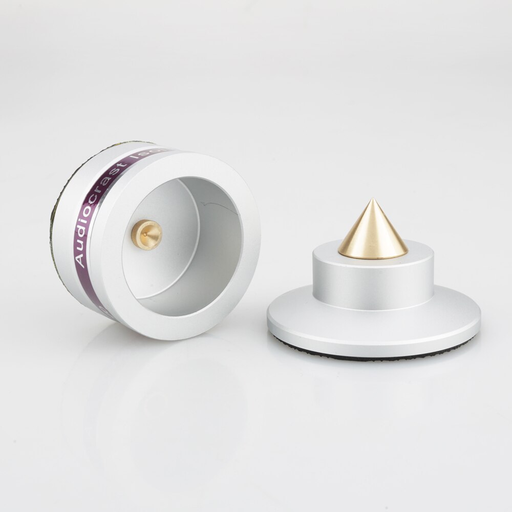 4 Stuks Aluminium Black &amp; Silver Shockproof Spike + Pad Isolatie Stand Hifi Versterkers: Sliver
