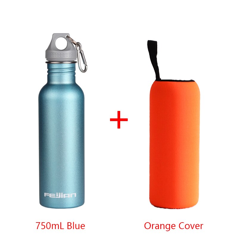 FEIJIAN Sport Water Fles 18/8 Rvs Fles Brede Mond Pot lekvrije Kantine 500mL 750mL 1000mL 1800mL 1.8L
