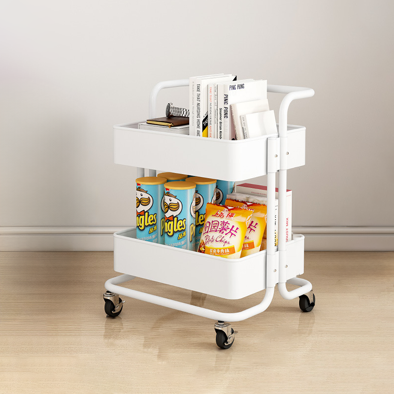 Shelves,Rolling Cart,2-Tier Storage Cart,Dish storage with Handle 2 Organizers,Plastic Baskets,Utility Cart,bathroom accessories