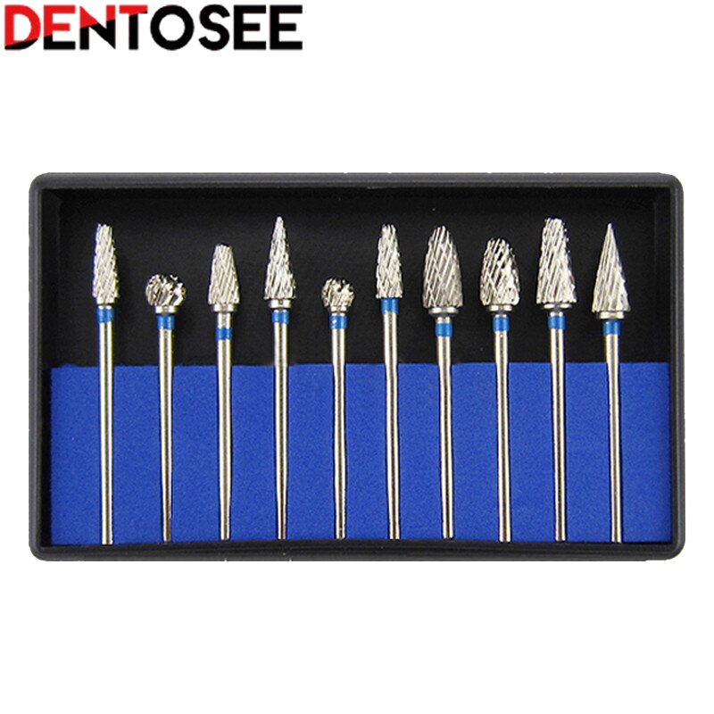 Têtes de meulage dentaire en acier au tungstène, 10 pièces, fraises de polissage des dents, de laboratoire dentaire, broyeur, équipement de dentisterie