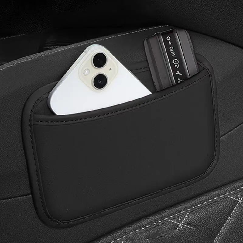 Poche de rangement auto-adhésive pour voiture, sac de rangement collant, siège arrière de porte, Kit de rangement, boîte suspendue pour téléphone, sac à main, carte