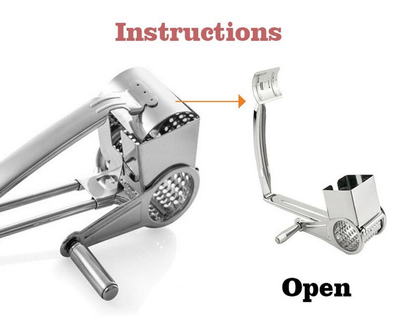 Stainless Steel Rotary Cheese Grater Food Grade Cheese Shredder Cheese Slicers Garlic Grinder Kitchen Accessories