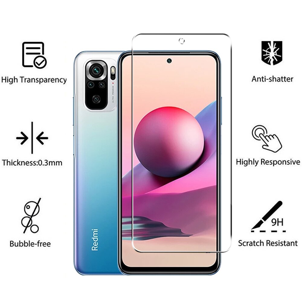 4in1 Tempered Glass For Xiaomi Redmi note 10 10S Global Screen Protector Camera Lens Protective Film For Redmi note 10 Pro glass