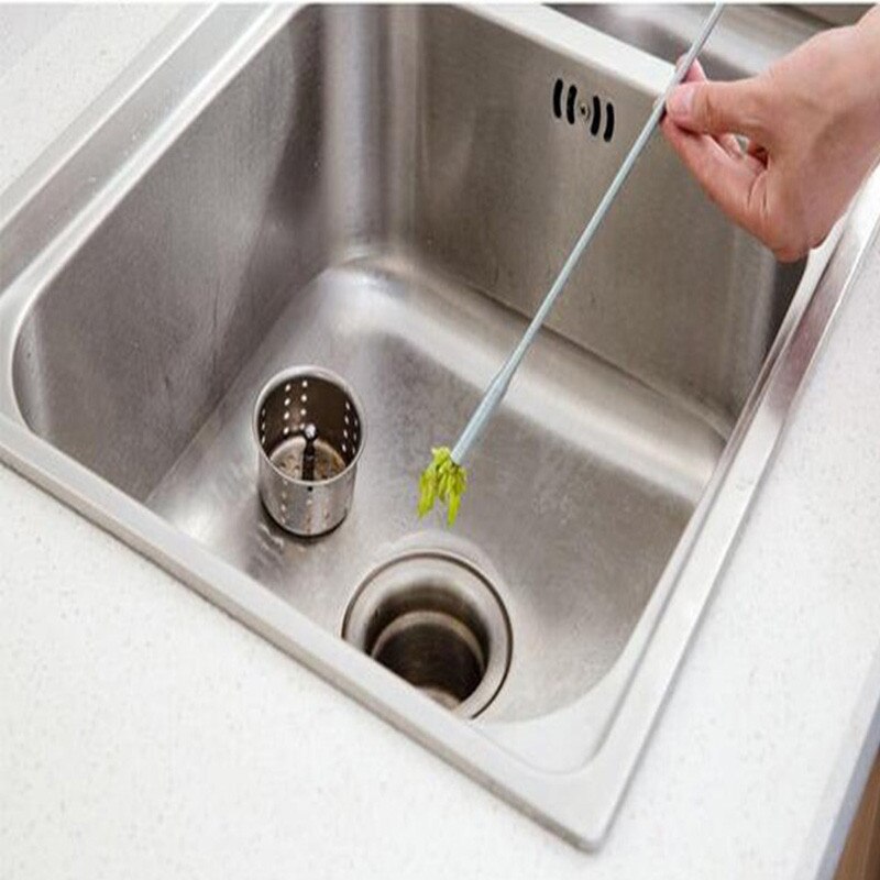 Sink Drains Grabber Tool Flexible Long Reach Claw Pick Up Narrow Bend Curve Floor Drain Sewer Spring Grip Cleaner For Kitchen