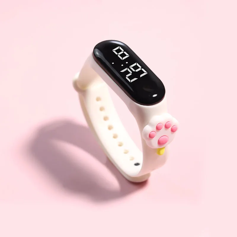 Reloj Digital de para niños, relojes deportivos de silicona, relojes electrónicos para niñas, reloj de pulsera Led de dibujos animados para niños: Bronze