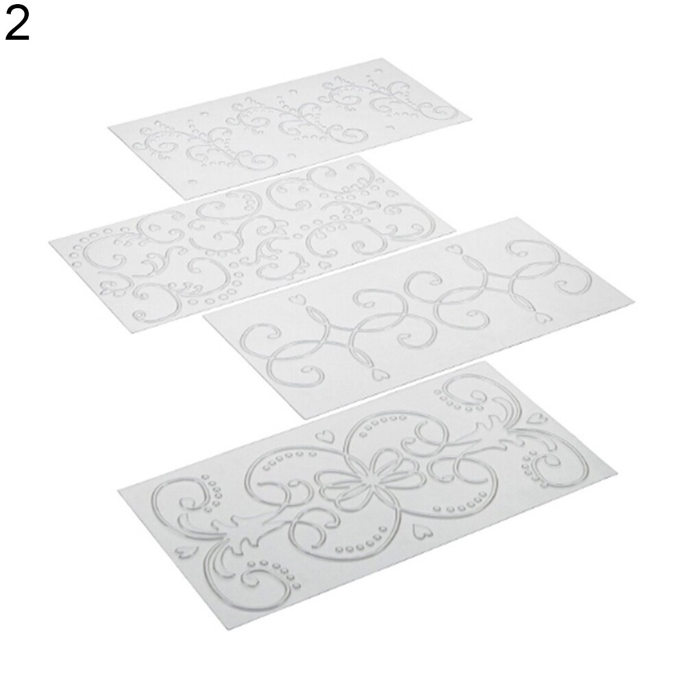 4 Stuks Grid Cirrus Cookie Cutter Taart Decoratie Fondant Gereedschappen Diy Bakvorm: 2