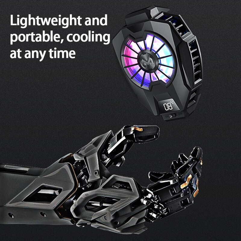 DL05 Mobile Phone Radiator Mobile Phone Live Game Mobile Phone Air-cooled Fast Cooling Device Silent Glare Fan Bass Operation