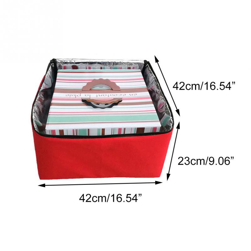 16 Inch Box Holder Oxford Cloth Fresh Food Durable Red Pizza Bag Storage Easy Use Strength Thermal Insulated Portable