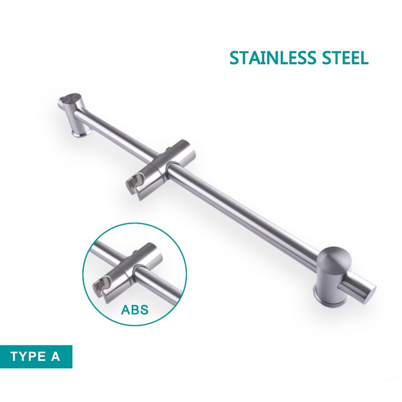 Shower Column Sliding Bar Set Matt Stainless Steel Movable Adjustable Wall Mounted with Bracket Holder Shower Bar: SB0001BN-86
