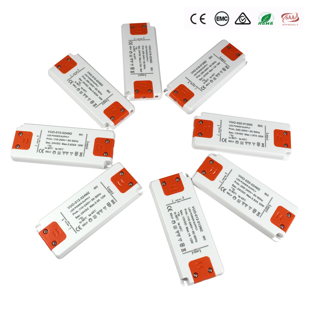 DC 12V 24V Ultra Dunne Verlichting Transformator LED Voeding 6W 15W 20W 30W 40W 50W 60W Driver 110V 220V 230V Fr LED Strip Verlichting