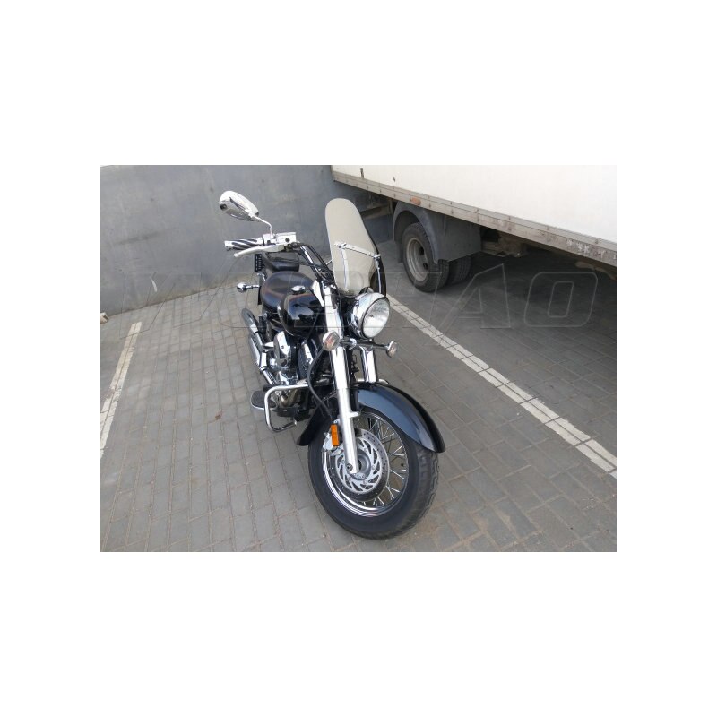 Pare-brise pare-Brise Pour 1981-2007 Yamaha Virago 125 250 535 700 750 920 1000 1100 XV250 XV535 7/8 "1" Guidon Écran Fixe: 19in 22-25mm Chrome