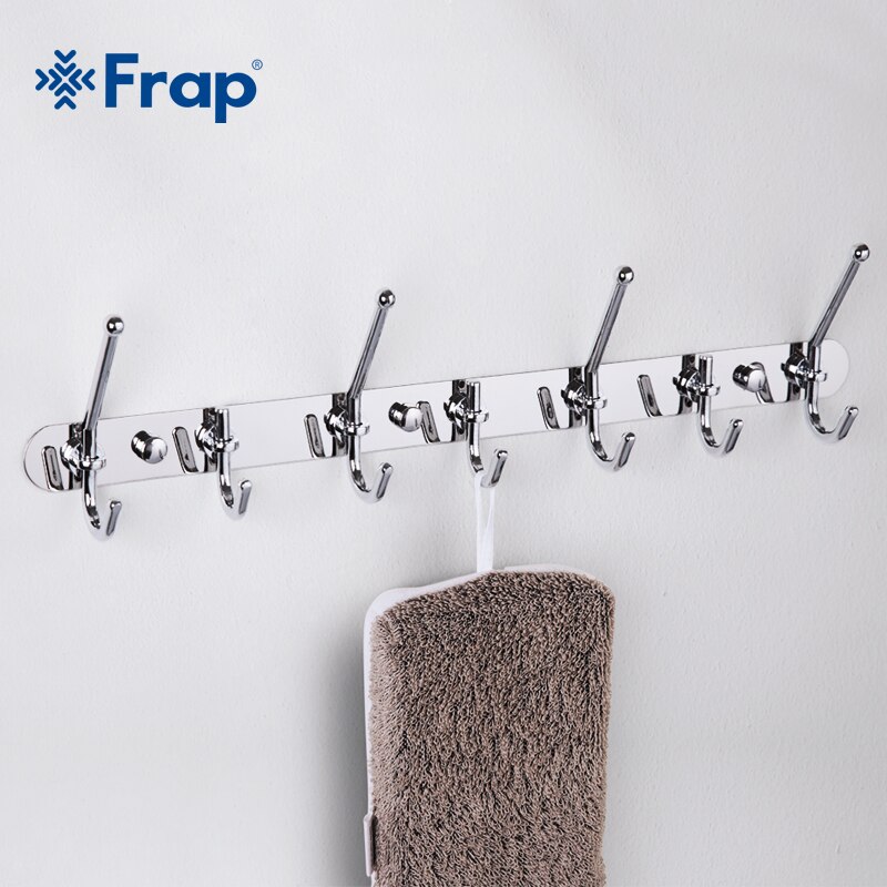 Frap Hoogwaardige Zinklegering Siver verchroomd Kleding Haken Vaste Badkamer Handdoek Hanger F201-7