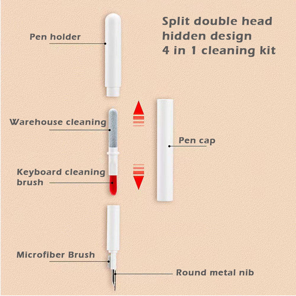 4 In 1 Computer Accessories Soft Charging Box Multifunction Camera Dust Removal Compatible Earbuds Cleaning Pen Laptop