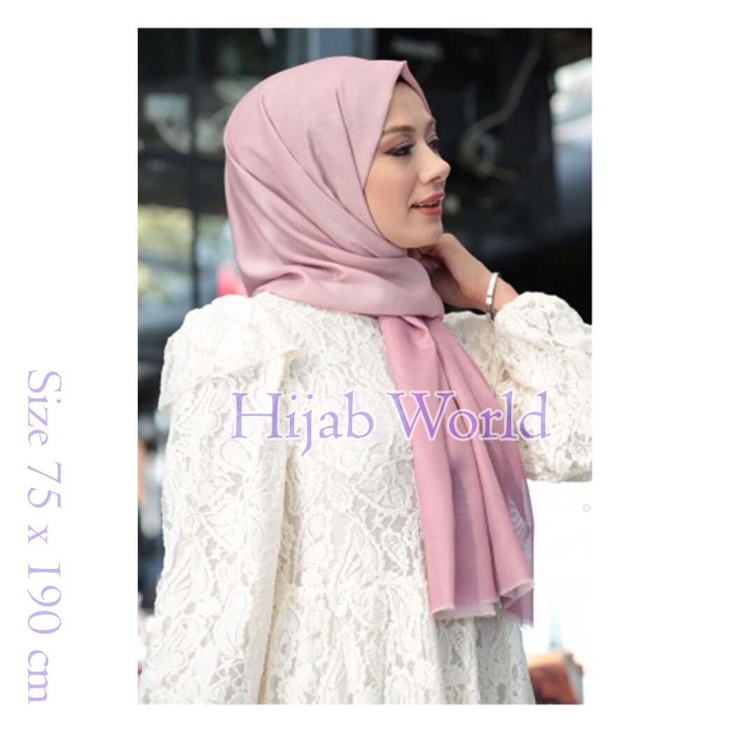 Georgette-bufanda musulmana de Color degradado para mujer, Hijab musulmán, velo islámico, 75x190