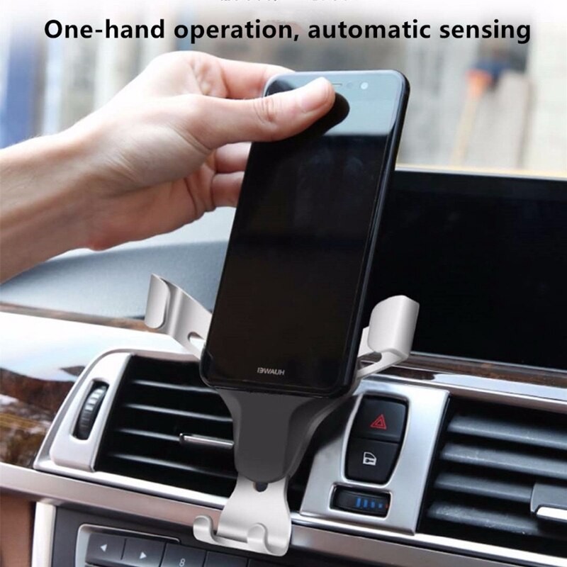 Biluttag triangel telefonfäste aluminium bil luftventil gravity mount hållare för mobiltelefon surfplatta