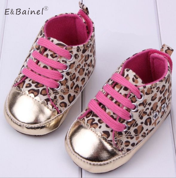 leopard nyfødt babysko jente chaussure mary jane spedbarnsstøvler låve støvletter smålåve sport joggesko