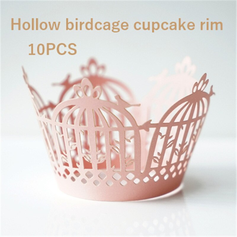 Cup Cake Grens Bos Art Papier Houder Parelmoer Papier Hollow Birdcage Cupcake Grens: 2