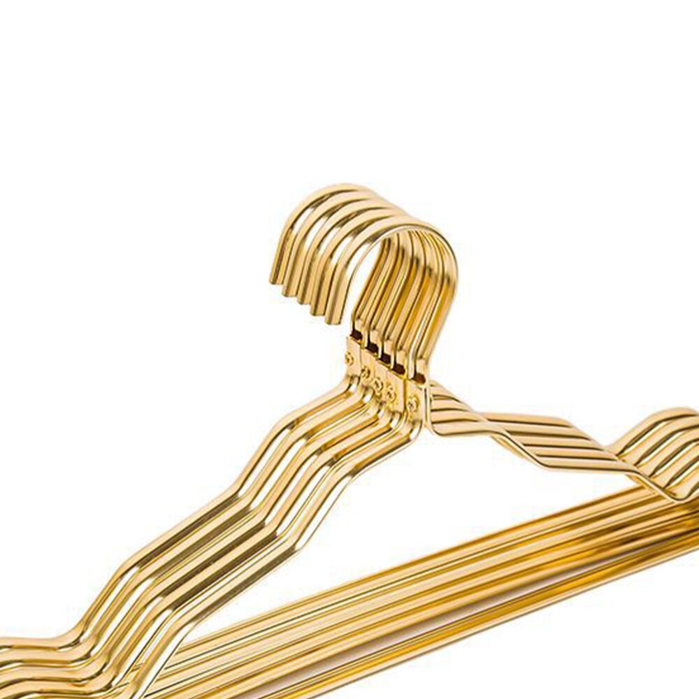 Clothes Hanger Portable Classic Style Golden Clothing Hanging Organizer Cloth Display Rack Coat Hanger for Home