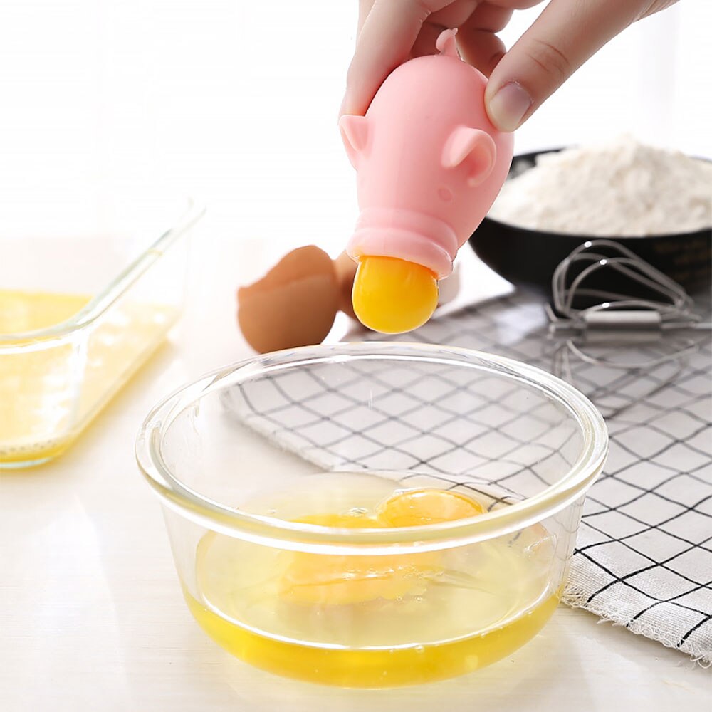 Æggeblommer i silikone æggeblomme separator gris modellering køkkenværktøj værktøj æggeblomme hvid suge separator separator filter