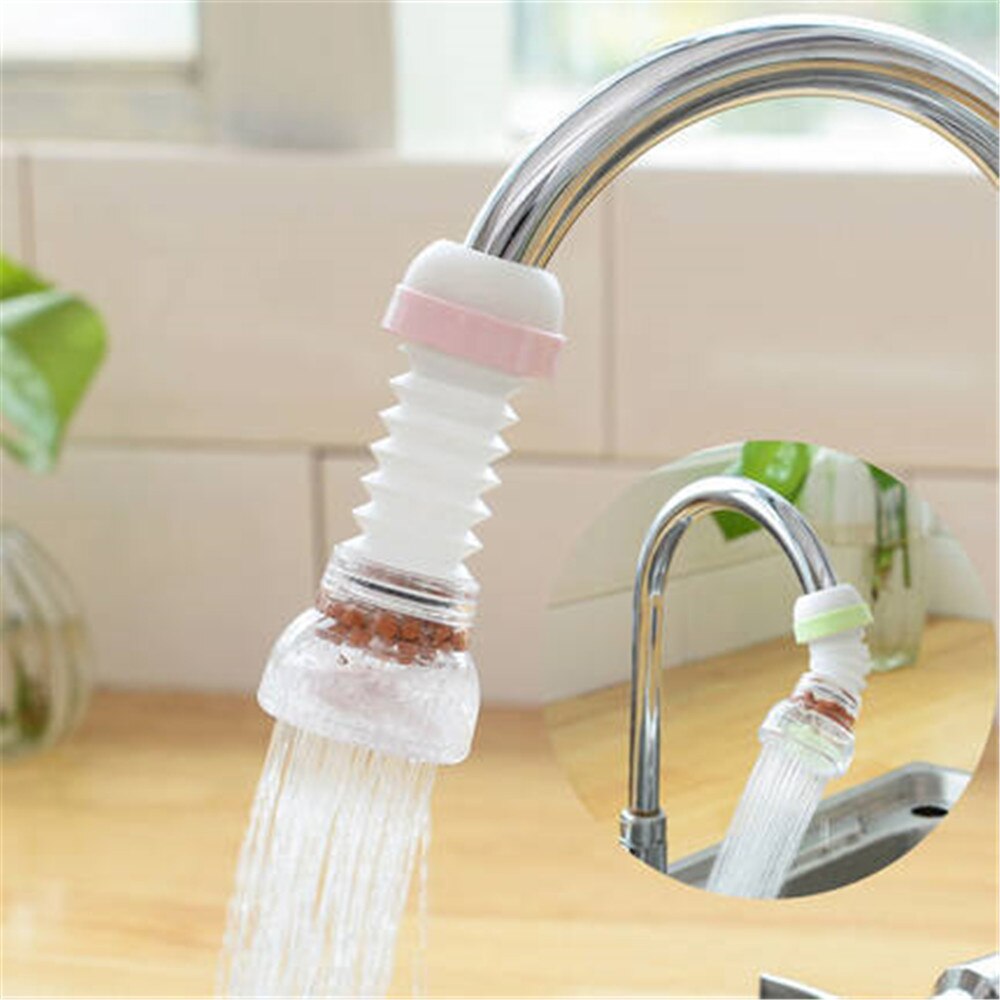 Purificador de agua retráctil giratorio de ducha de agua para ahorro de agua para el hogar con compartimento de piedra Maifan con filtro de presión Sp