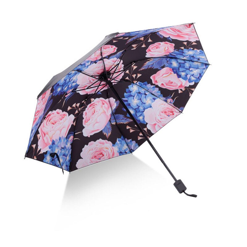 Yada lila lotusblommor paraply för kvinnor hopfällbara prinsess paraplyer blommigt vattentätt paraply parasoll parapluie  ys200039: Ys200039 mt 9
