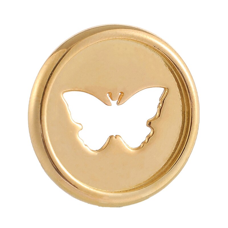 Hebilla de encuadernación con patrón de mariposa, discos de encuadernación de 28MM, agujero de hongo para cuaderno, accesorios de plástico, encuadernación de disco, 24 Uds.: Golden