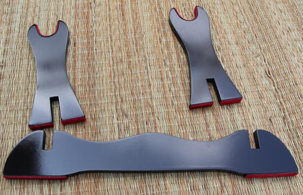 Wooden Sword Display Stand Black Glossy Lacquered-One layer: without words