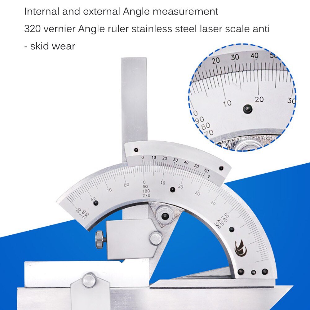ABEDOE 0-320 Degree Universal Bevel Protractor Premium Measuring Finder Ruler Removable Angle Gauge Household Tools
