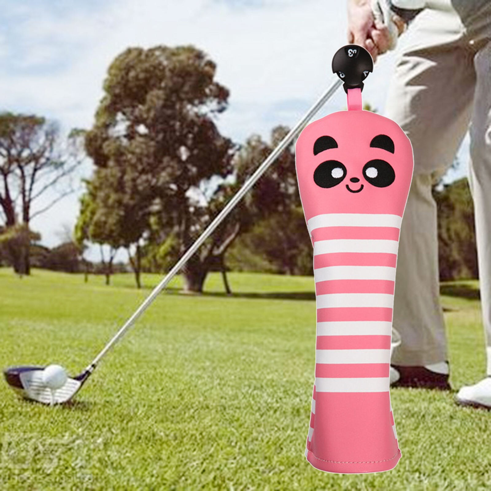 1PC Karikatur Stil PU Schutz Passt Universal- Treiber Leder Stil Golf Holz Kopf Abdeckung Golf Kopf Abdeckung Putter Fahrrinne holz: Rosa UT Startseite