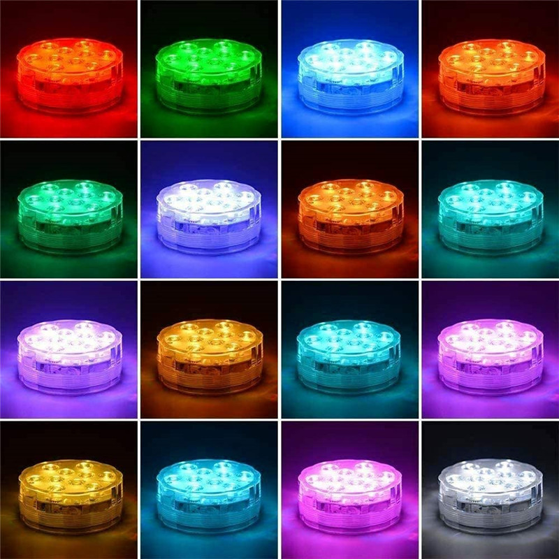 Lampe de Nuit Sous-marine à 10LED RGB SubSN, Luminaire à Piles, Idéal pour un Jardin, une Piscine, un Vase ou une ixde Mariage