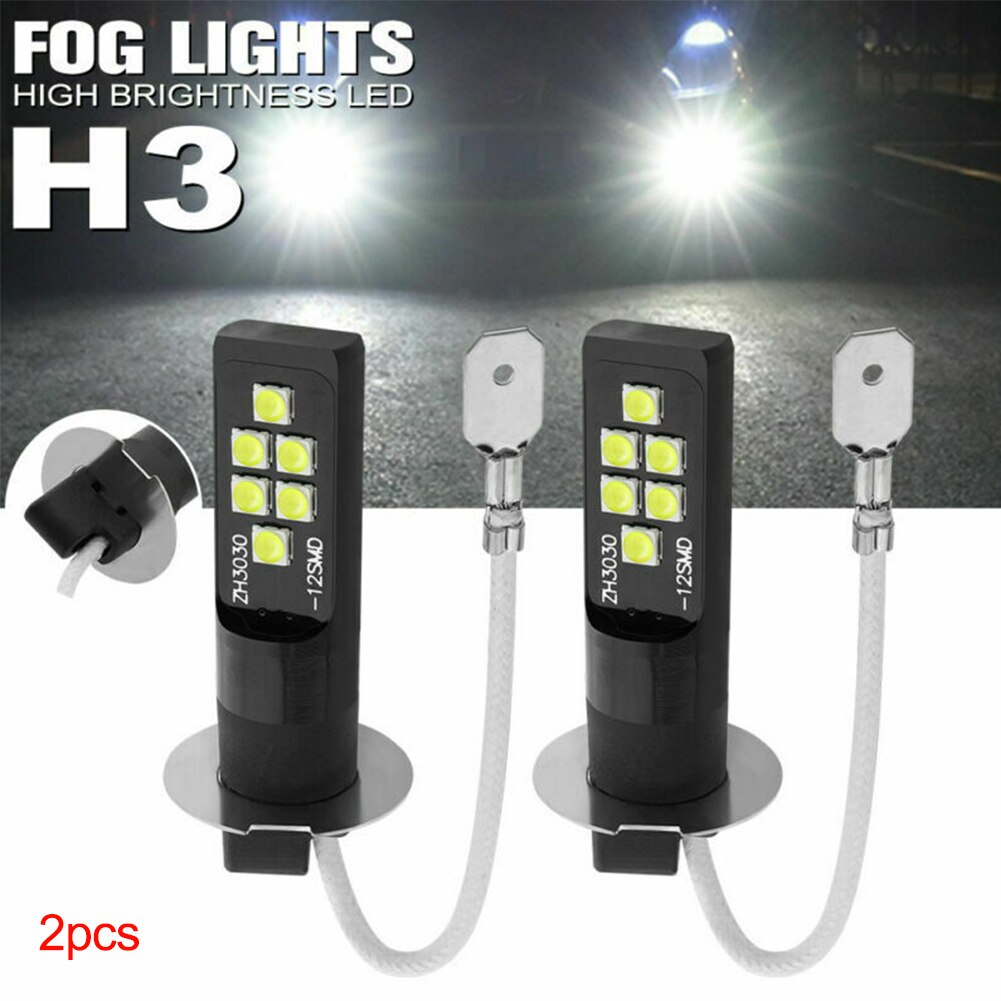 2Pcs Led Mistlamp Lamp Verlichting H3 Universele Hoge Heldere 12V Led Lamp Auto Verlichting Auto Accessoires