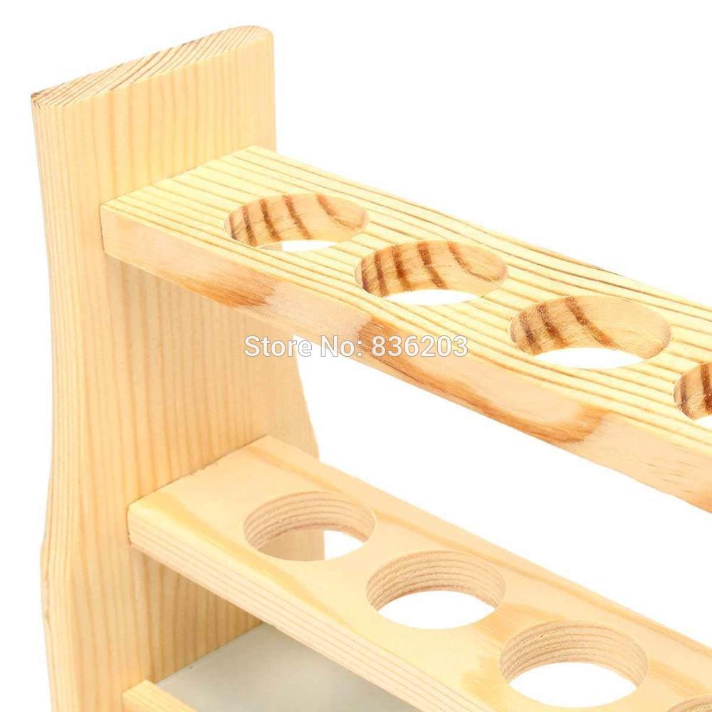 6 gat Houten 25mm Reageerbuis Rek Testen Houder Clip Stand Druppelaar Laboratorium tool chemie Experiment Tool Voor Laboratorium